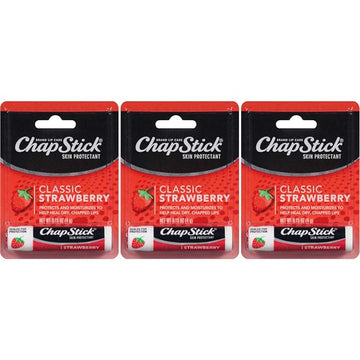 Chapstick Lip Balm-Classic Strawberry 3 Pack