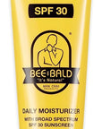 Bee Bald SMOOTH PLUS Head & Face Moisturizer with SPF 30 Sunscreen Lotion Protecting Skin From Harmful UVA/UVB Rays While Hydrating, Moisturizing and Toning, 1.7 Fl Oz