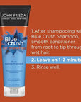 John Frieda Blue Crush Shampoo and Conditioner Set for Brunettes, Nourishes Color-Treated and Natural Hair, Blue Pigments for Vibrant, Cool-Toned Brunette Hair, 8.3 Oz, Pack of 2