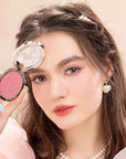 Flower Knows Strawberry Rococo Embossed Blush;Berry Matte Finish;Buildable & Blendable Powder Blush for cheeks,Highly Pigmented;Natural Flush for All Skin Tones(05 Berry Mary, 5g)