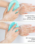 2 Pack Silicone Body Scrubber for Shower, Soft & Gentle Loofah Alternative for Sensitive Skin, Quick-Drying & Hygienic Body Wash Scrubber Brush for Women, Men & Kids (Blue & Green)