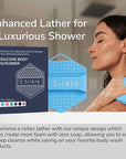 Silicone Body Scrubber - Exfoliating Bath Brush and Skin Cleanser - Shower Sponge for Gentle Body Scrub and Wash - Silicone Scrubbing Care Tool for a Refreshed and Renewed You - Blue