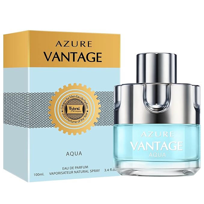 Hybrid & Company Azure Vantage Aqua For Men Pour Homme Eau De Toilette Natural Spray 3.4FL.OZ