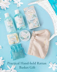 Mother's Day Gift for Mom Spa Gift Baskets for Women, Gardenia Tulip Home Spa Kit with Cosmetic Bag gift woman. Bath & Body Basket Set 8Pcs Bath and Body Gifts Set, Luxury Gift Basket