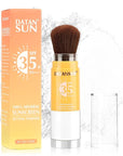 Mineral Powder Sunscreen Setting Makeup - SPF 35 Brush On Sunscreen for Face & Scalp & Hair, Natural Matte Loose Finishing Powder, Oil Control Lightweight Breathable (#01 White)