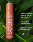 COCOSOLIS - SOLIS | Dark Self Tanner | Self Tan For Face & Body | Tanning Mousse For a Rich, Natural and long-lasting tan | Organic Self Tanner - Plant-Based DHA (200 ml)