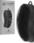 MainBasics Silicone Body Scrubber – Dual-Sided Shower & Scalp Scrubber, Gentle Silicone Loofah Alternative for Deep Clean (Black, Scalp)