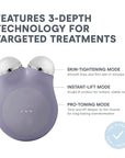 NuFACE MINI+ Microcurrent Facial Device Kit - FDA Cleared Face Sculpting & Skin Tightening Device to Contour, Lift & Tone + Microcurrent Gel Activator & Silk Creme - Violet Dusk