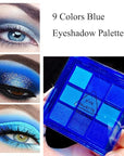 9-Color Glitter Matte Eyeshadow Palette, Silver Grey, Light Blue, Highly Pigmented Waterproof Corpse Bride Makeup for Blue Eyes