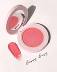 Wander Beauty Hydrating Powder Blush - Lightweight, Berry Blush Makeup with a Blurring, Satin Finish - Buildable Formula with Hyaluronic Acid, Squalane & Aloe Leaf Extract - Berry Busy - 0.18 oz
