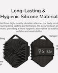 Silicone Body Scrubber - Exfoliating Bath Brush and Skin Cleanser - Shower Sponge for Gentle Body Scrub and Wash - Silicone Scrubbing Care Tool for a Refreshed and Renewed You - Black