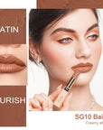 Oulac Color Rich Satin Lipstick Set For Women Nude Brown Lipsticks High Impact Lipcolor Tinted Lip Balm, Nourishing, Satin Finish, Moisturizing Creamy Formula, Vegan Gluten Free (10+12+13)