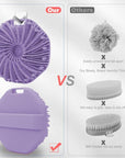 Silicone Body Scrubber, Women Body Scrubber, Gentle Exfoliating, Suitable for All Skin Types, Handheld Shower Brush, Rich Lathering, Easy to Clean (Purple)