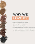 Soft Brow Define & Fill Powder Duo, Includes Dual ended Brush, Vegan and Cruelty Free (Brunette)