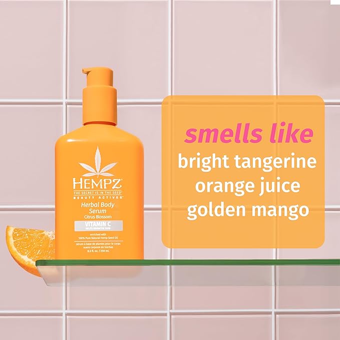 Hempz Citrus Blossom Body Serum with Vitamin C, Light weight, Fast Absorbing, 8.5 fl.oz.