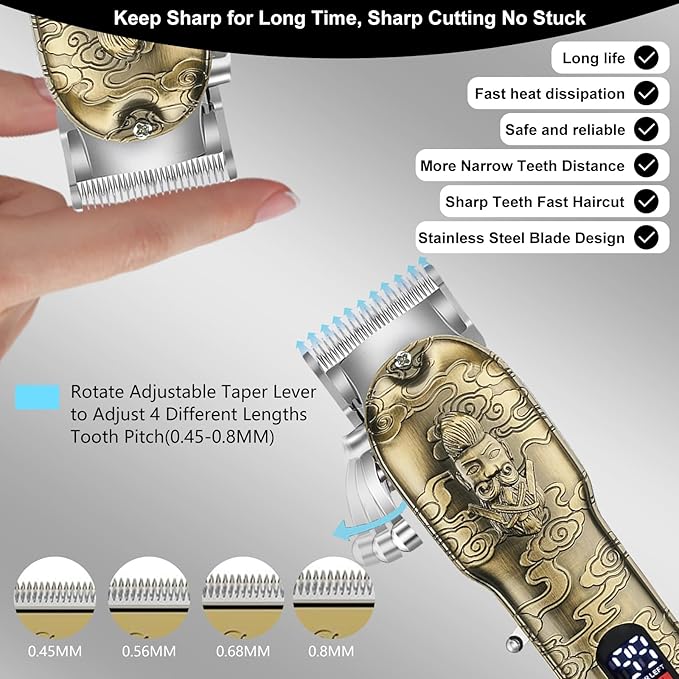 Nose Hair Beard Trimmer for Men, Cordless Professional Hair Clippers and Trimmers Set, Men's Shavers Foil Electric Razors Haircut Grooming Kit, Rechargeable Barber Clippers Set with LCD Display