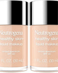Neutrogena Healthy Skin Liquid Makeup Foundation, Broad Spectrum SPF 20 Sunscreen, Lightweight & Flawless Coverage Foundation with Antioxidant Vitamin E & Feverfew, Medium Beige, 1 fl. oz (Pack of 2)