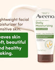 Aveeno Daily Moisturizing Face Lotion with Soothing Prebiotic Oat, Gentle Lotion Nourishes Normal to Dry Skin With Moisture, Facial Lotion for Sensitive Skin, Fragrance-Free, 5 oz