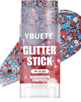 Flag Face and Body Glitter Stick for Sparkling Makeup, Hair Glitter Accessories for Women, Highlighting Stick for Fairy Dust Makeup, Cheerful Face Glitter for Festive Parties and Carnivals
