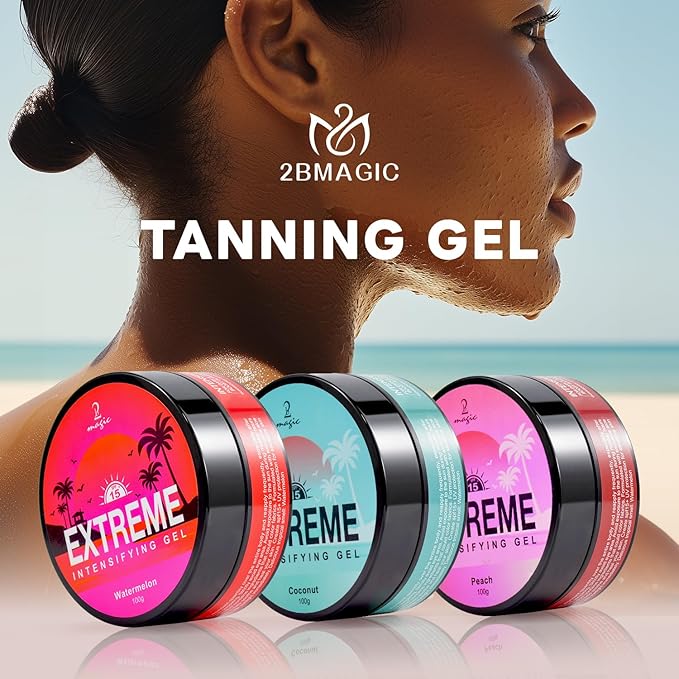 Shine Brown Tanning Gel Tan Accelerator Gel Intensive Tanning Oil for Outdoor Sun & Tanning Beds (Cocount)