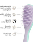 Tangle Teezer Ultimate Detangler Hairbrush, Eliminates Knots & Reduces Breakage, Mini Hair Brush for Travel, Small Hands & All Hair Types, Wisteria Leaf