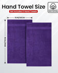 Infinitee Xclusives Purple Hand Towels for Bathroom - Set of 6 (16x28 inches) 600 GSM, 100% Cotton Ultra Soft, Quick Drying, Hotel Quality Hand Towel Set (Profound Purple)