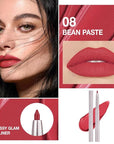 evpct Silky Lip Liner Pencil Retractable, Bean Red Smooth Lip Liner Creamy Velvet Lipliner Long-Lasting for Korean Makeup Contouring Matte Lip High Pigmented Rich Colors Crayon Lipstick Pen 08