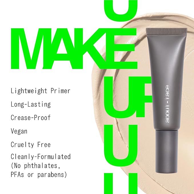 about-face Shadow Fix Eye Primer – Long-Wear, Crease-Proof, Lightweight Eyeshadow Base – Vegan, Cruelty-Free, Clean Beauty – 0.405 oz