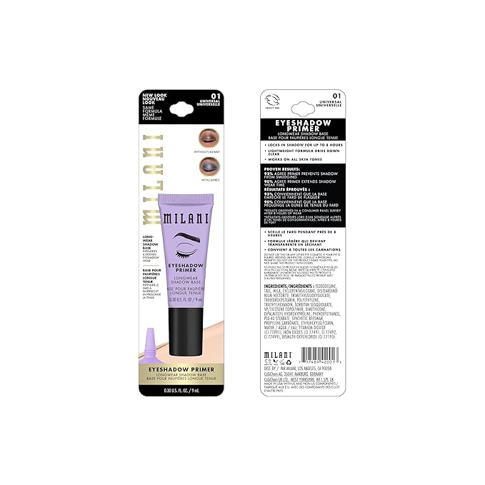 Milani Eyeshadow Primer - 2 Pack | Primer Face Makeup Eye Shadow Primer Base | Makeup Primer for Face | Vegan, Cruelty-Free, Made for Long-Lasting Wear | Use with Eye Shadow Palettes