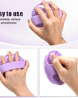Lymphatic Drainage Silicone Body Scrubber for Shower - Exfoliating Silicone Loofah with Zinc Infused and Stiff Massage Nodes，for Improving Skin Health and Reduces Acne -Purple