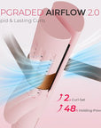TYMO Airflow 2.0 Curling Iron Flat Iron - Hair Straightener and Curler 2 in 1, 1.25 Inch Curling Wand for Long Short Hair, Dual Voltage for Travel, 54 Million Ionic, Anti-Tangle, 5 Temps, Pink