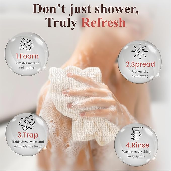 Exfoliating Washcloth/Shower Towel/Korean Body Scrub, Made in Korea [Relax DayX1]