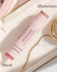 Wander Beauty On-the-Glow Blush and Illuminator - Dusk/Nude Glow - 7-in-1 Hydrating Cream Blush & Highlighting Stick - Stick Blush for Cheeks, Lip, Face & Body - Highlighter Makeup & Blush - 0.4 oz