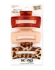 Scunci by Conair Hair claw clips - hair accessories for women - Ideal for fine hair - 3 inch - Tortortuise, Taupe, and Giraffe -3 Count