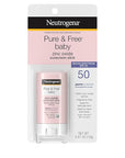 Neutrogena Pure & Free Baby Mineral Sunscreen Stick with Broad Spectrum SPF 50 & Zinc Oxide, Water-Resistant, Hypoallergenic, Paraben-, Dye- & PABA-Free Baby Face & Body Sunscreen, 0.47 oz