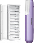 Dermaplaning Tool for Women - Facial Exfoliation & Peach Fuzz Hair Removal with Rechargeable Sonic Edge Technology, 10 Refill Blades
