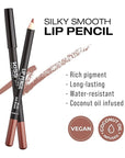 KISS New York Professional Slim Lip Pencil, Creamy Soft Lip Liner, Smooth Long-Lasting Rich Lip Color, Natural Lip Makeup, Water-Resistant Lip Crayon (Soft Brown)