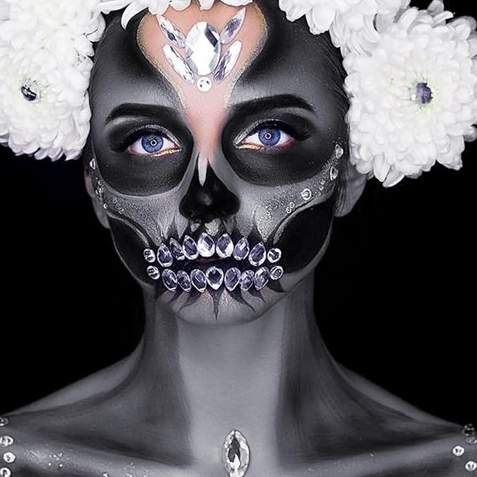 MEICOLY Light Grey Face Body Paint Stick for Halloween SFX Zombie Grayscale Homestuck Cosplay Makeup,Gray Face Paint for Adults and Kids,Waterproof Eye Black Stick for Baseball Softball Football