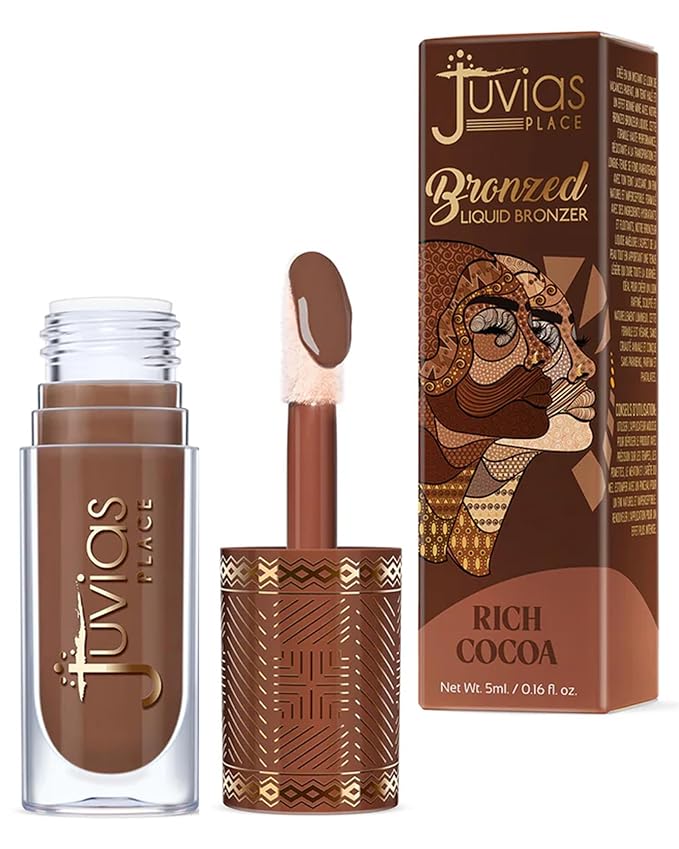 Juvia’s Place Bronzed Liquid Bronzer - Rich Cocoa - Liquid Bronzer for Face with Silky Blendable Texture - Buildable Coverage for Natural Contour & Dimension - Easy-to-Blend, Patch-Proof Formula