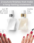 Essie Gel Couture Longwear Top Coat Duo Set, Glossy High Shine Chip-Resistant Gel-Like Top Coat, Gifts For Women And Men, 0.92 Fl Oz