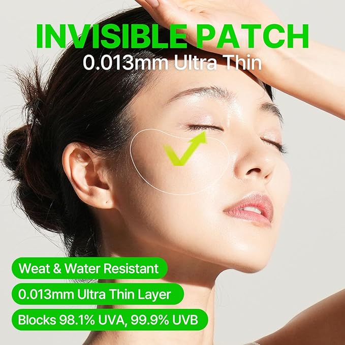FRANZ Peptide UV Patch R – Ultra Thin Invisible UV Protective Patch (SPF), No Essence – 10 Pairs for Outdoor & Makeup Use