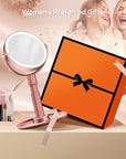 B Beauty Planet Makeup Mirror with Lights, Lighted Magnifying Mirror 30X with 3 Lighting and Adjustable Brightness, 2-Sided Height Adjustable Vanity Mirror for Bathroom, Gifts for Women Rose Gold