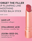 LAWLESS Forget the Filler Lip Plumping Line Smoothing Tinted Balm, Lover, Pink, 0.1 Ounce / 2.9 g