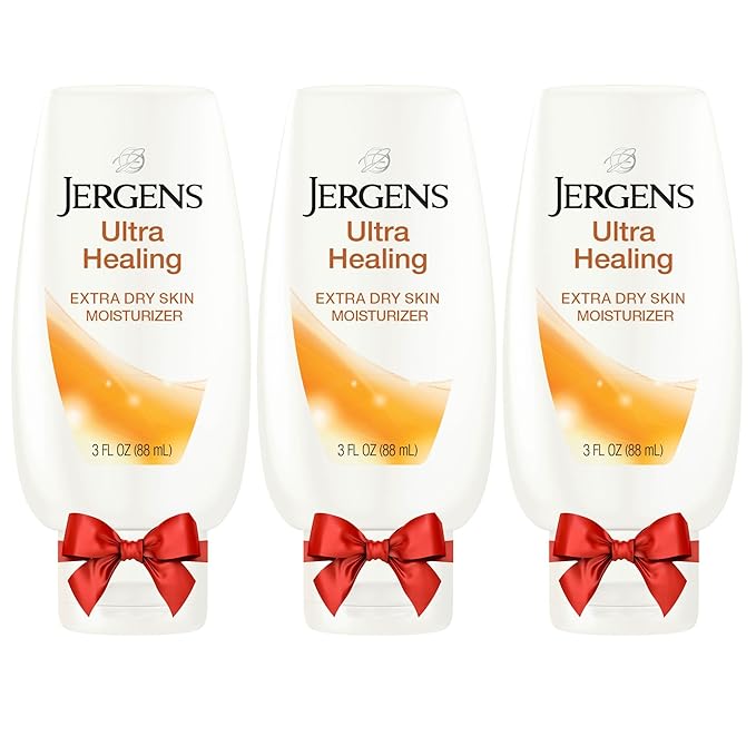 Jergens Ultra Healing Dry Skin Lotion, Hand and Body Moisturizer for Quick Absorption into Extra Dry Skin with Hydralucence Blend, Vitamins C, E and B5, White, 3 oz, Pack of 3