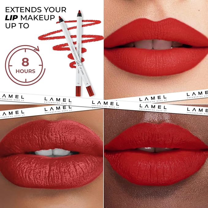 Gel Lip Liner - Long-lasting formula - Adds Colour & Texture to the Lips - Cruelty-free - Ruby red - N.411