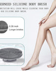 INNERNEED Food-Grade Soft Silicone Body Scrubber Shower Brush Handheld Cleansing Skin Brush, Gentle Exfoliating and Lather Well (Black+Gray)