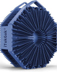 iTOKGOK® Premium 2-in-1 Silver-Infused Silicone Body Scrubber, Double-Sided Design Body Brush Silicone Body Scrubber Exfoliating Body Brushes for Sensitive Skin for Showering, Silicone Loofah - Blue
