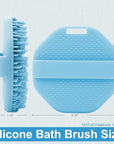 Silicone Body Scrubber, Body Wash Scrubber, Shower Scrubber for Body, Non-Slip Handle for Easy Cleaning, Travel Friendly (Blue)
