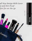 Makeup Brush Kabuki Face Brushes Retractable Travel Blush Brush Portable Flawless for Foundation, Powder Blush, Bronzer, Buffing, Liquid, Cream, Cruelty Free with Cover(Round-Head)