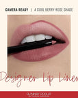 Runway Rogue Designer Liner Lip Pencil, Matte Cool Berry-Rose Lip Liner Pencil and Lip Liner Sharpener, ‘Camera Ready’